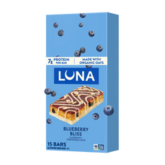 LUNA Bar Blueberry Bliss Flavor Gluten Free Snack Bars, Non-GMO Protein Bars